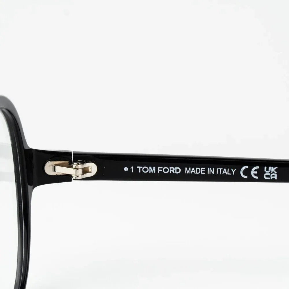 Tom Ford Women Eyeglasses Shiny Black Blue Block Pilot FT5012-B/V 001 BRAND NEW